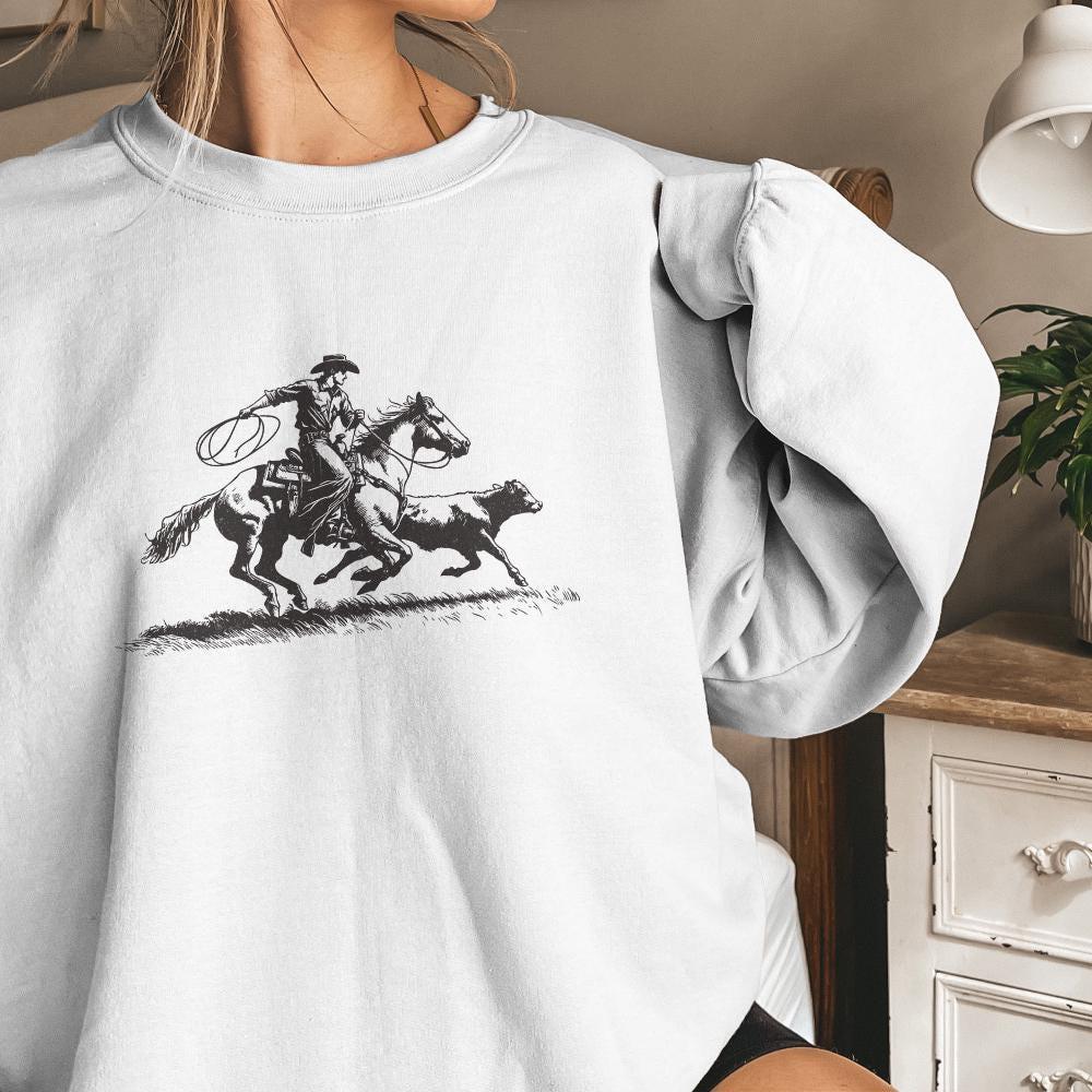 Retro Cowboy Lasso PNG, Western Rodeo png - 300 DPI Design for T-Shirt