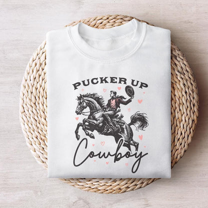 Pucker Up Cowboy PNG, Western Valentines Png - 300 DPI Design for T-Shirt