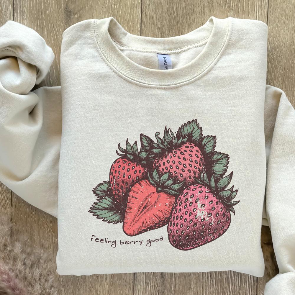 Feeling Berry Good PNG, Strawberry png - 300 DPI Design for T-Shirt