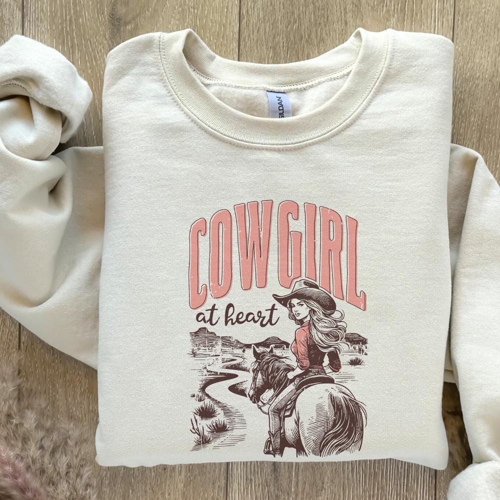 Cowgirl at Heart PNG, Western Valentines Png - 300 DPI Design for T-Shirt