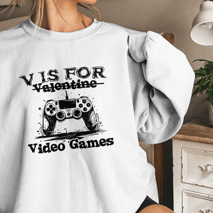 V is for Video Games png, Gamer Valentine png - 300 DPI Design for T-Shirt