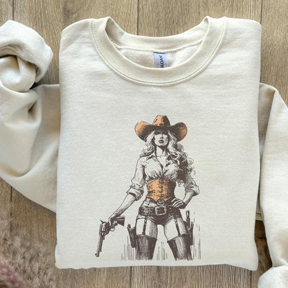 Retro Hot Cowgirl PNG, Western Wild West Digital Download - 300 DPI