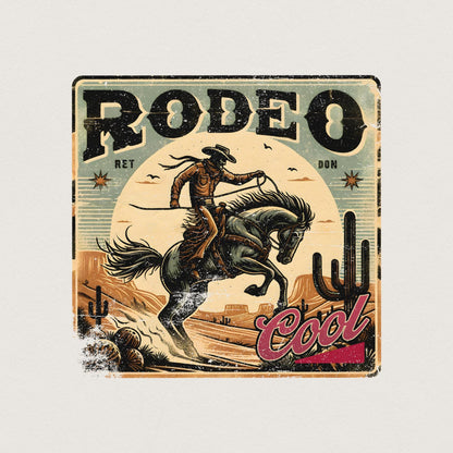 Rodeo 90s Retro Cowboy PNG: Vintage-Inspired Western Shirt Design,