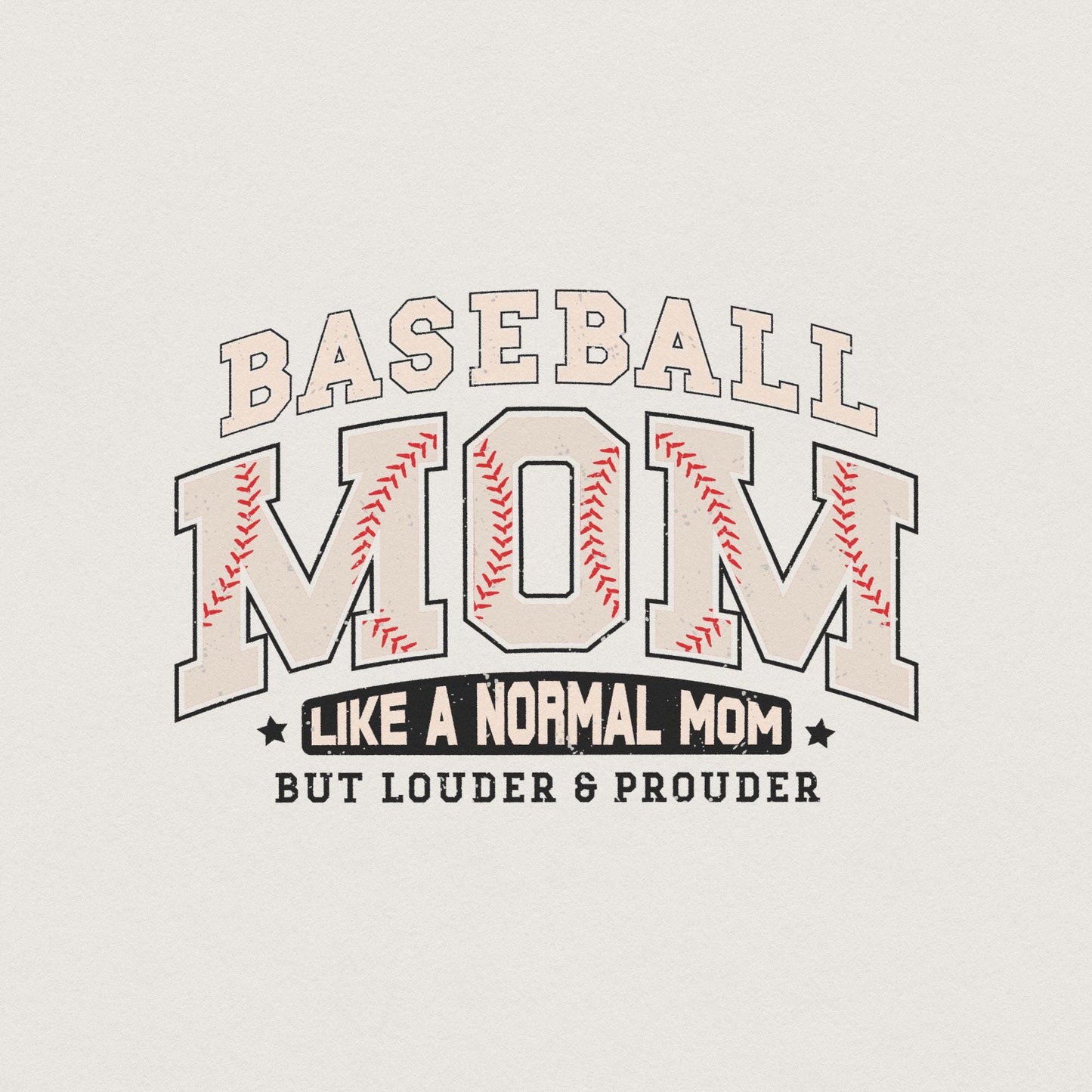Baseball Mom PNG for Shirts, Varsity Style & Retro Design - 300 DPI