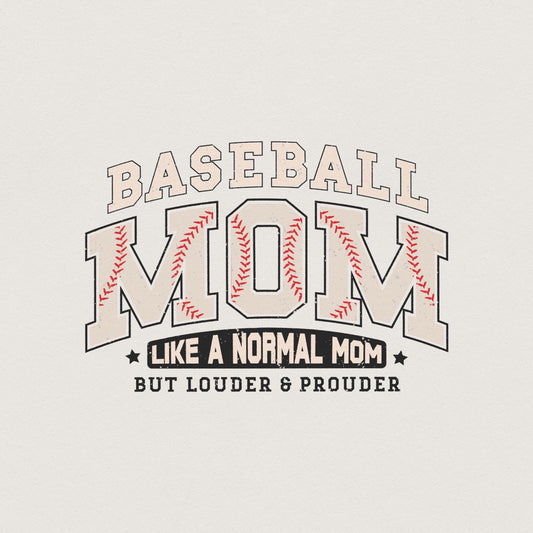 Baseball Mom PNG for Shirts, Varsity Style & Retro Design - 300 DPI