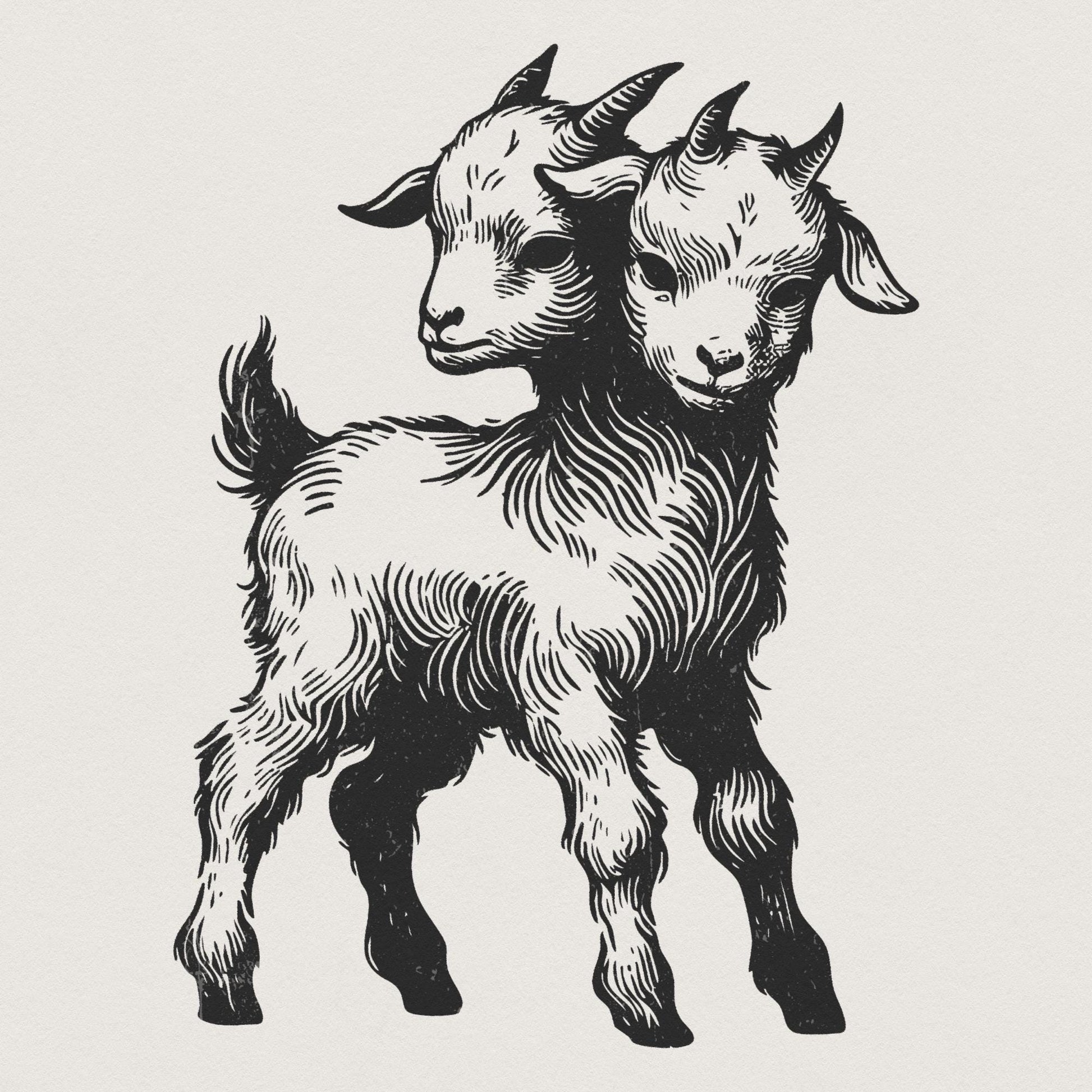 Dark Goat Clipart, Trippy Goat PNG - 300 DPI Design for T-Shirt
