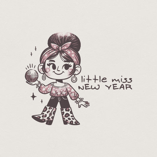 Little Miss New Year PNG, Sublimation Design - 300 DPI Design for T-Shirt