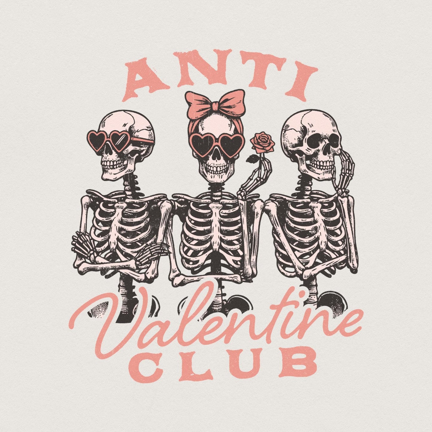 Anti Valentine Club PNG, Funny Valentine's Day PNG - 300 DPI Design for