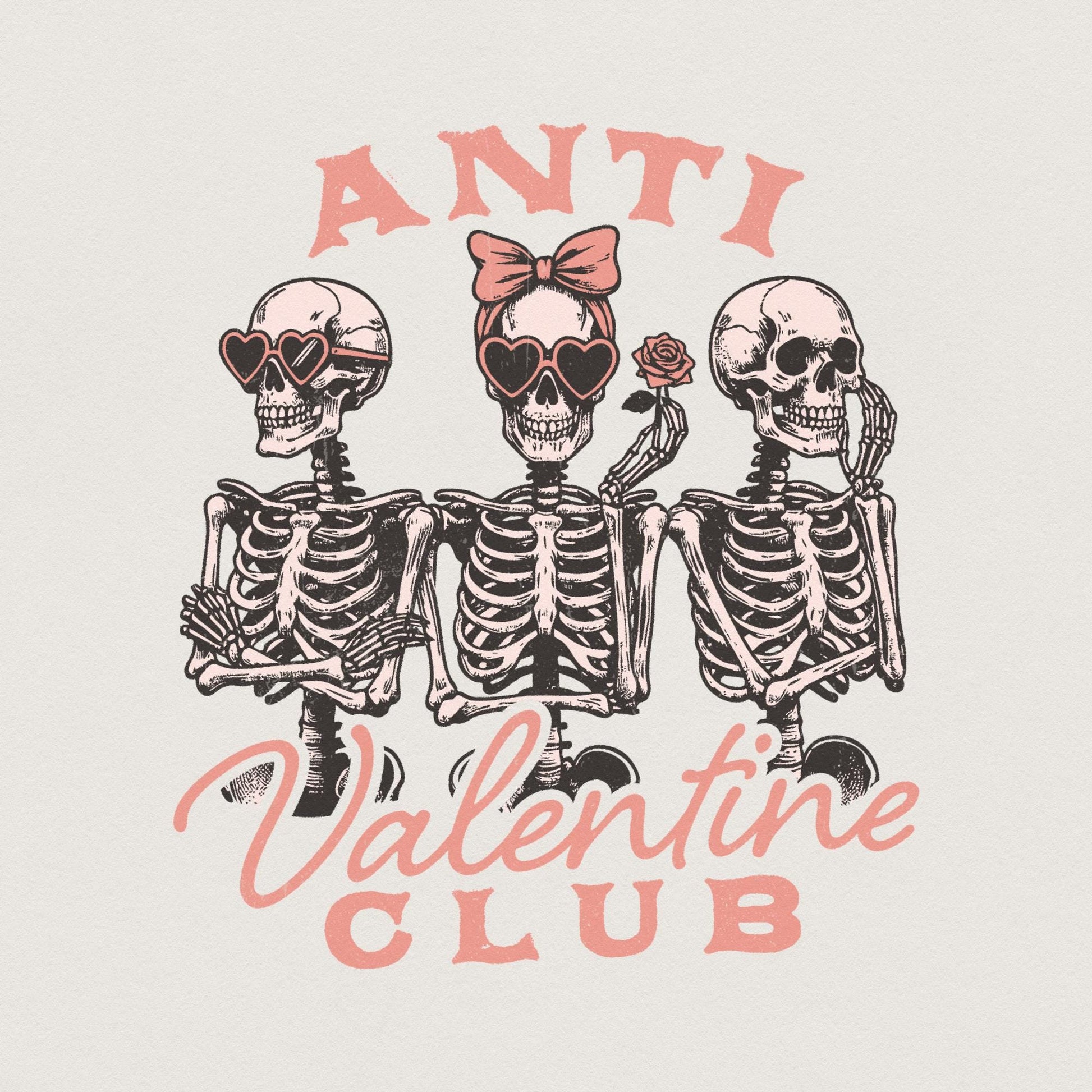 Anti Valentine Club PNG, Funny Valentine's Day PNG - 300 DPI Design for