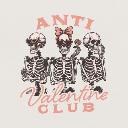 Anti Valentine Club PNG, Funny Valentine's Day PNG - 300 DPI Design for