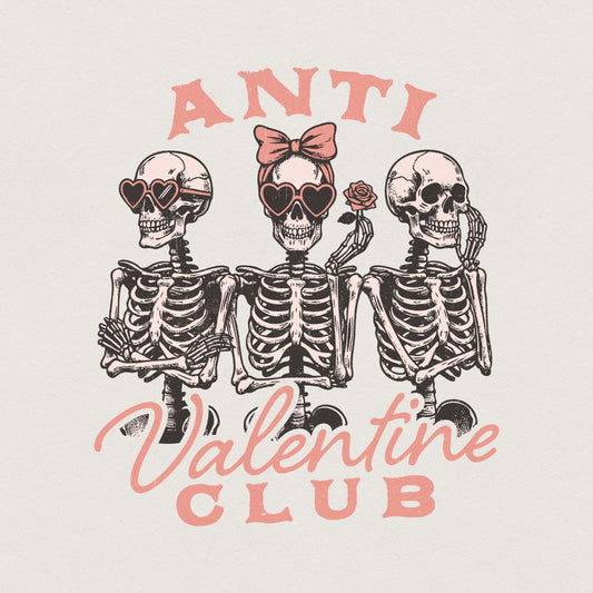 Anti Valentine Club PNG, Funny Valentine's Day PNG - 300 DPI Design for