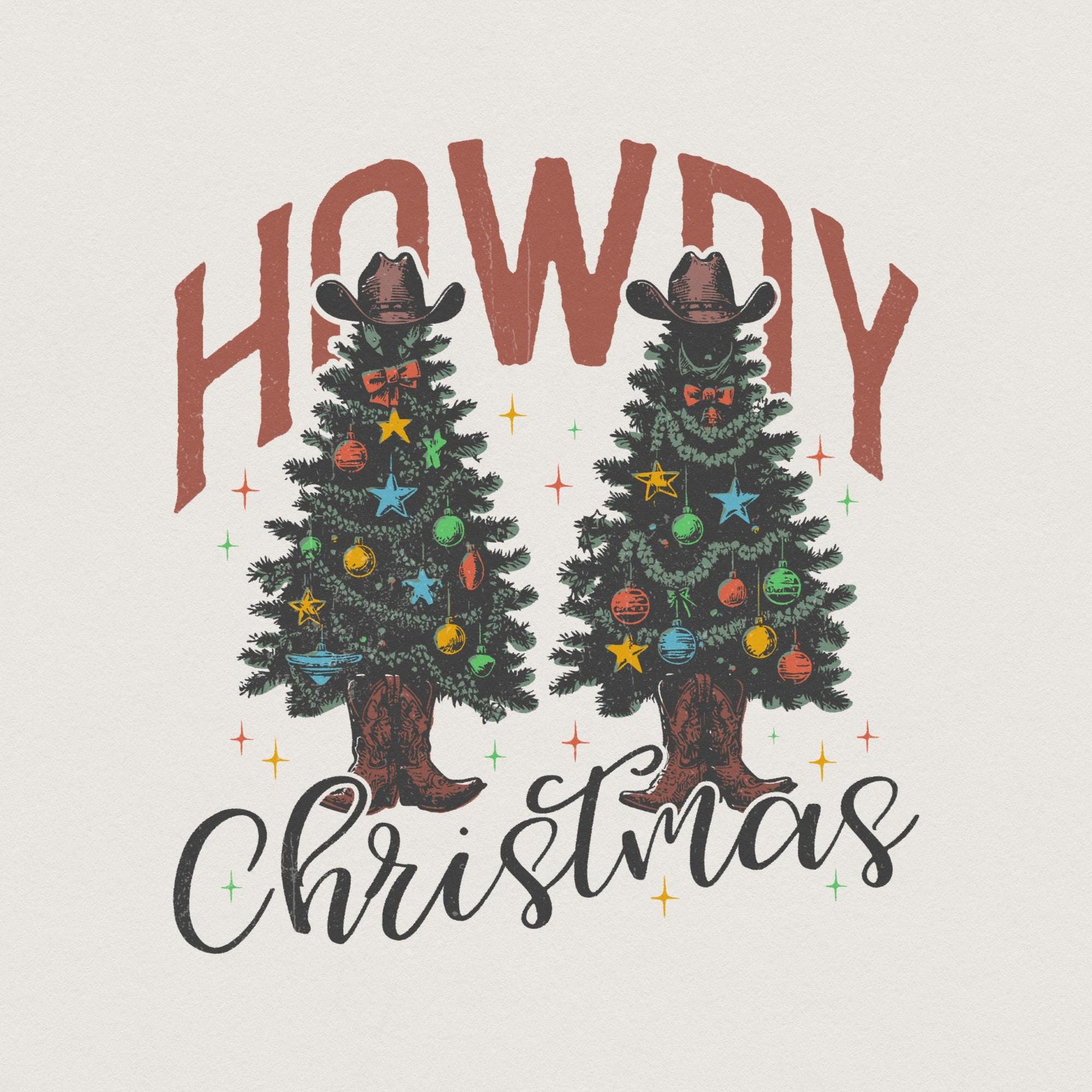 Howdy Christmas PNG, Western Christmas PNG - 300 DPI Design for T-Shirt