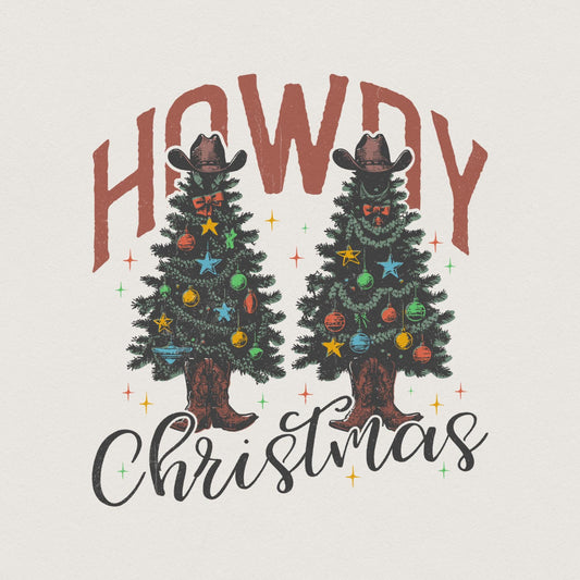 Howdy Christmas PNG, Western Christmas PNG - 300 DPI Design for T-Shirt