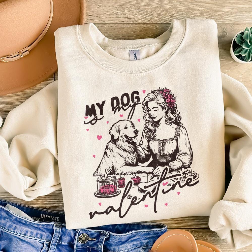 My Dog is My Valentine Png, Dog Mom Png - 300 DPI Design for T-Shirt