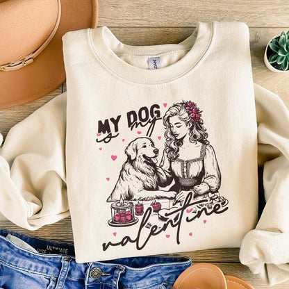 My Dog is My Valentine Png, Dog Mom Png - 300 DPI Design for T-Shirt