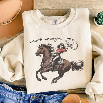 Heart Wrangler PNG, Western Valentine Sublimation - 300 DPI Design for