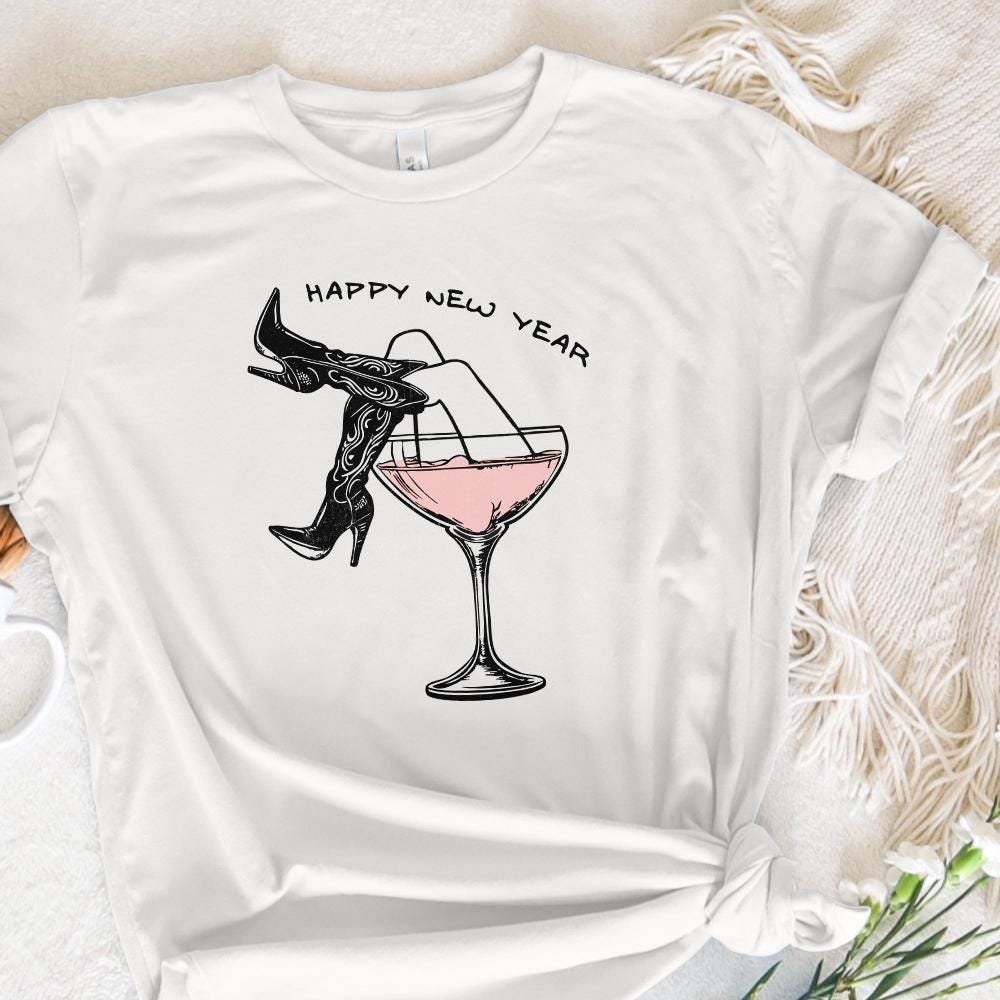 Happy New Year PNG, Cowgirl New Year Png - 300 DPI Design for T-Shirt