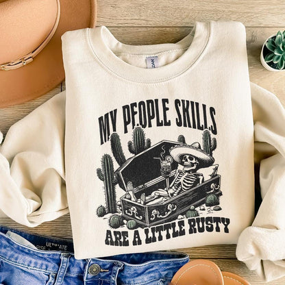 My People Skills Are Rusty PNG, Funny Skeleton - 300 DPI Design for T-Shirt