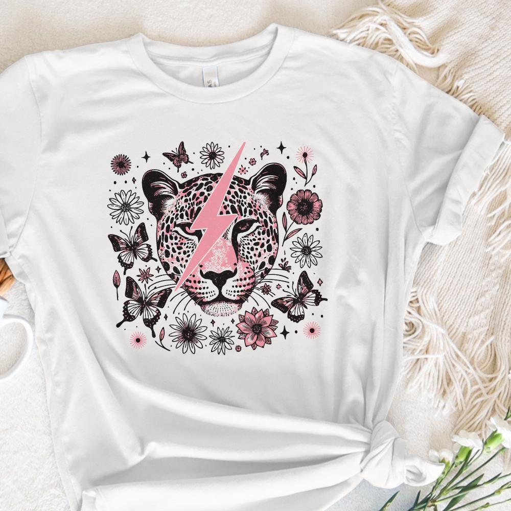 Snow Leopard PNG, Retro Sublimation - 300 DPI Design for T-Shirt
