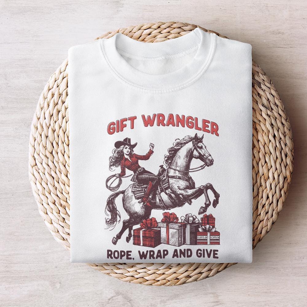 Retro Christmas Cowgirl PNG, Western Christmas Digital Download - 300 DPI