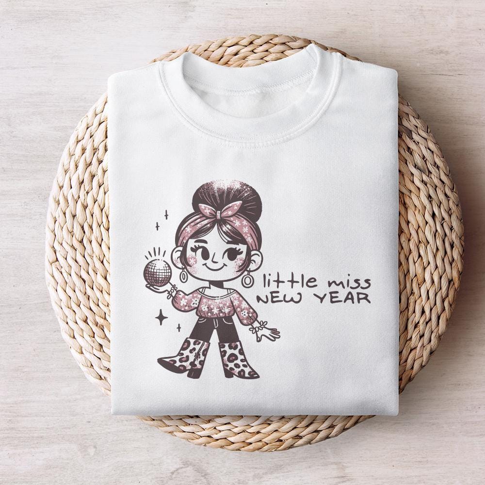 Little Miss New Year PNG, Sublimation Design - 300 DPI Design for T-Shirt
