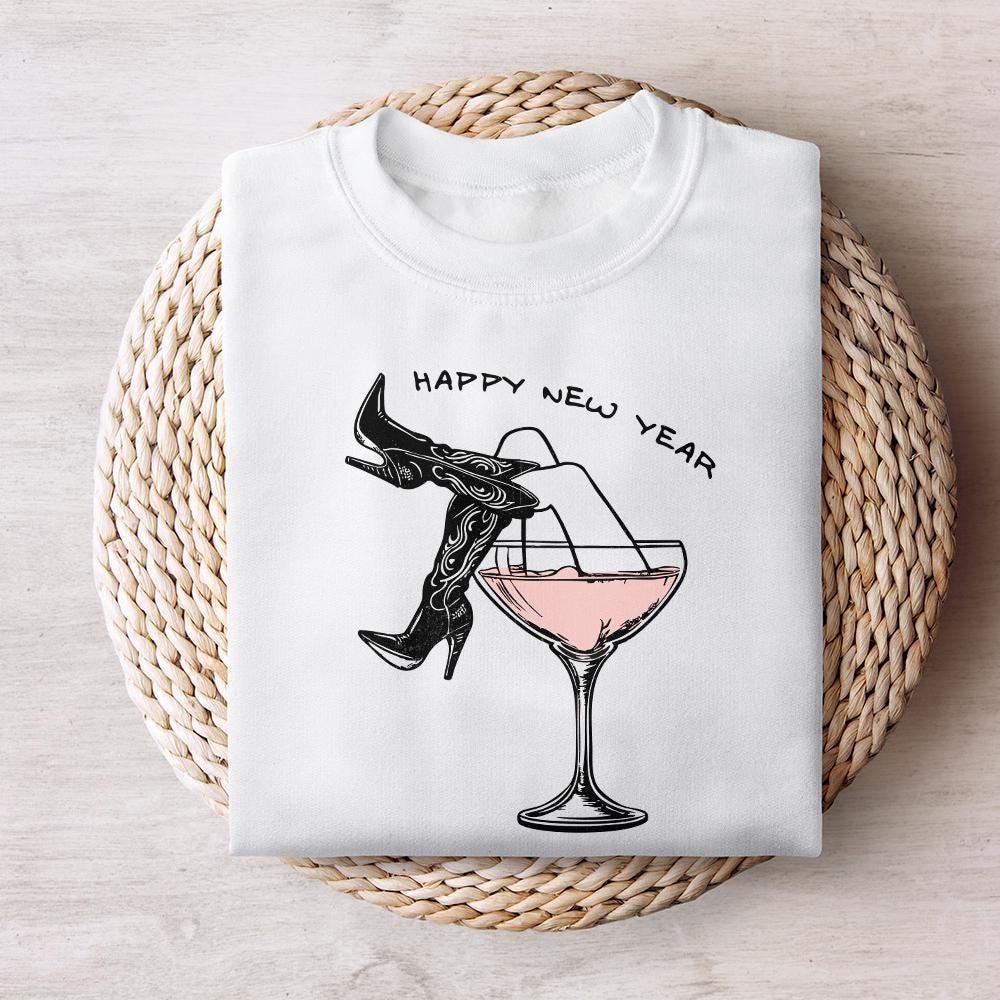 Happy New Year PNG, Cowgirl New Year Png - 300 DPI Design for T-Shirt