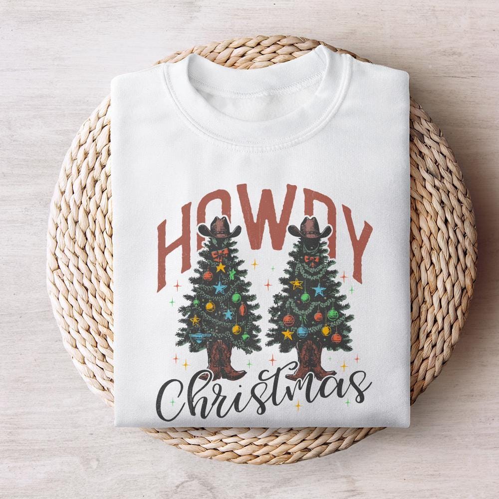 Howdy Christmas PNG, Western Christmas PNG - 300 DPI Design for T-Shirt