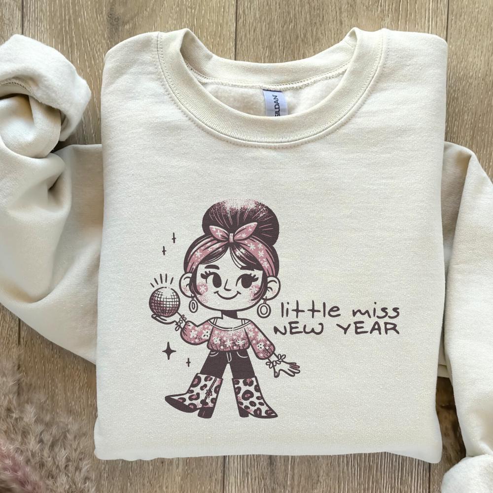 Little Miss New Year PNG, Sublimation Design - 300 DPI Design for T-Shirt