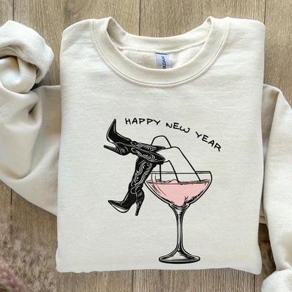 Happy New Year PNG, Cowgirl New Year Png - 300 DPI Design for T-Shirt
