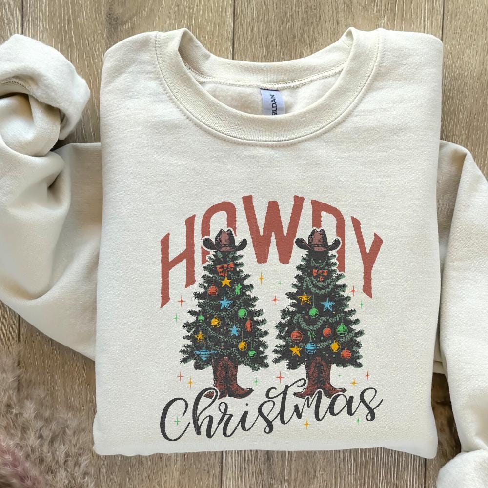 Howdy Christmas PNG, Western Christmas PNG - 300 DPI Design for T-Shirt