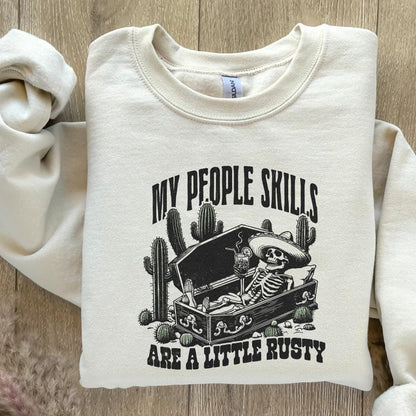 My People Skills Are Rusty PNG, Funny Skeleton - 300 DPI Design for T-Shirt