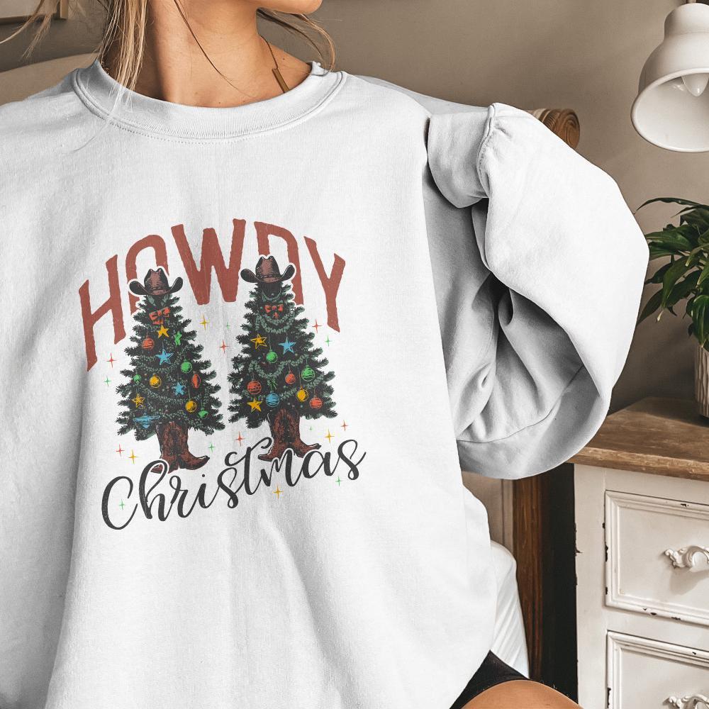 Howdy Christmas PNG, Western Christmas PNG - 300 DPI Design for T-Shirt
