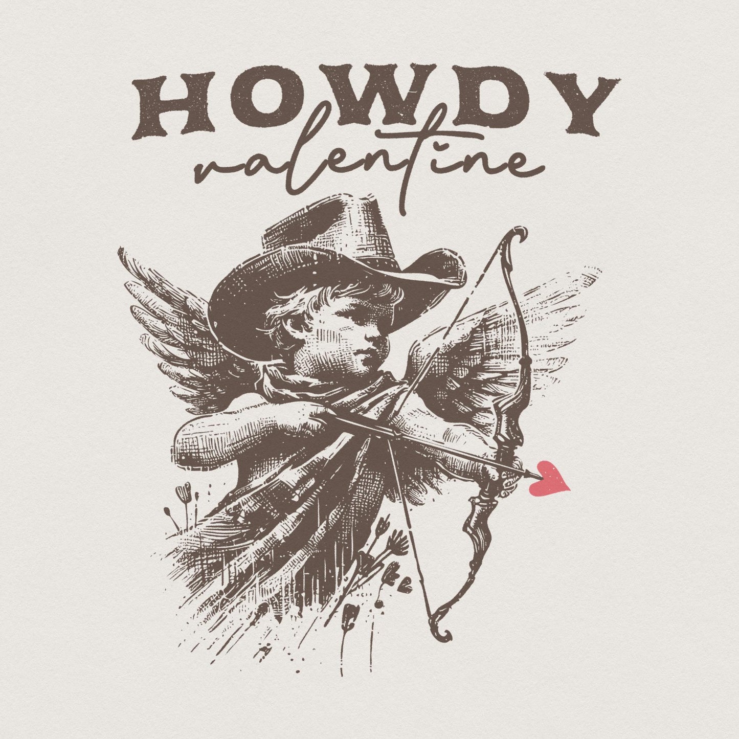 Howdy Valentine PNG, Valentines Day PNG - 300 DPI Design for T-Shirt