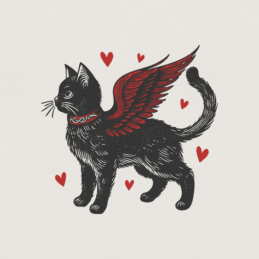 Valentine Black Cat Png, Valentines Day Png - 300 DPI Design for T-Shirt