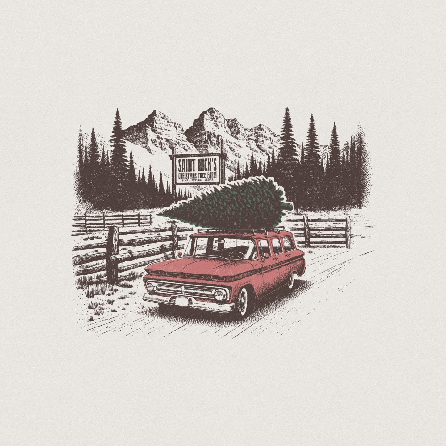 Christmas Tree Farm PNG, Sublimation - 300 DPI Design for T-Shirt