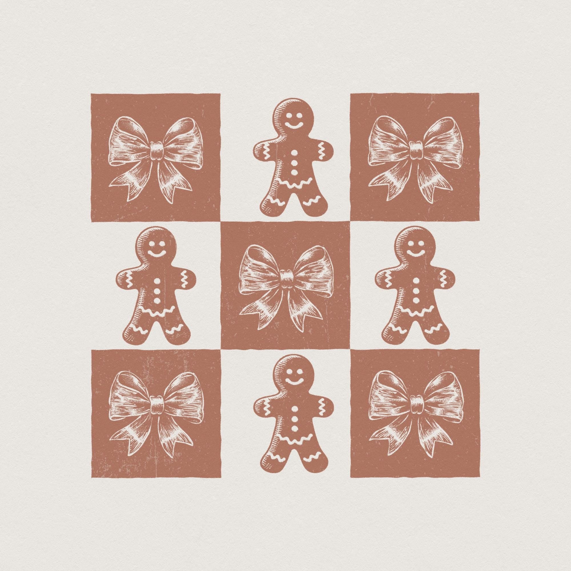 Retro Checkered Gingerbread Man PNG, Cute Christmas PNG - 300 DPI ...