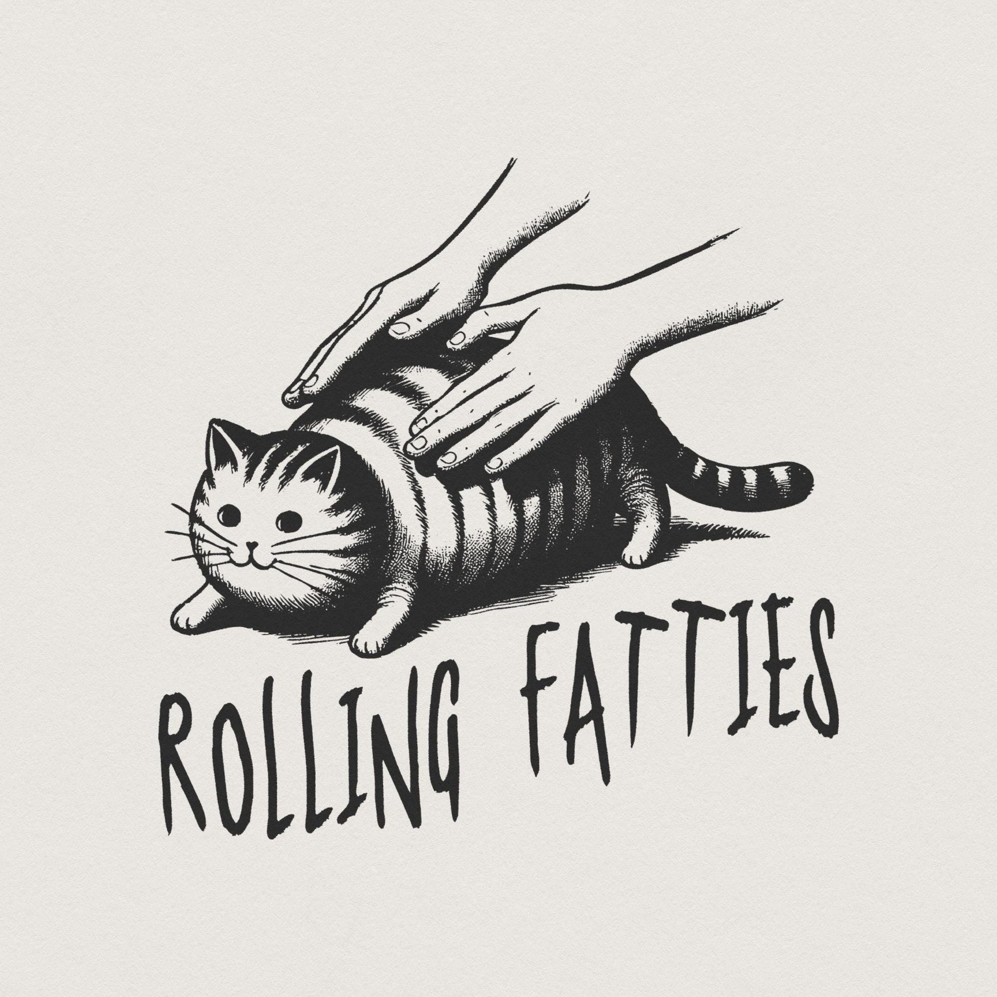 Rolling Fatties Cat PNG, Rolling Fatties Fat Cat - 300 DPI Design for