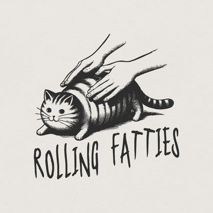 Rolling Fatties Cat PNG, Rolling Fatties Fat Cat - 300 DPI Design for