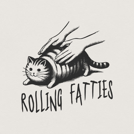 Rolling Fatties Cat PNG, Rolling Fatties Fat Cat - 300 DPI Design for