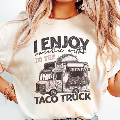 Romantic Walks to Taco Truck PNG, Valentines Day PNG - 300 DPI Design for