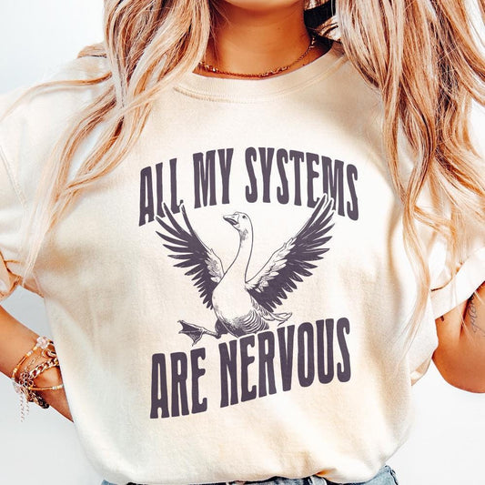 All Of My Systems Are Nervous PNG, Funny Anxiety Humor - 300 DPI Design