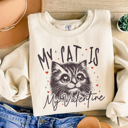 My Cat Is My Valentine PNG, Cat Lover PNG - 300 DPI Design for T-Shirt
