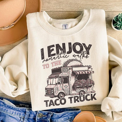 Romantic Walks to Taco Truck PNG, Valentines Day PNG - 300 DPI Design for