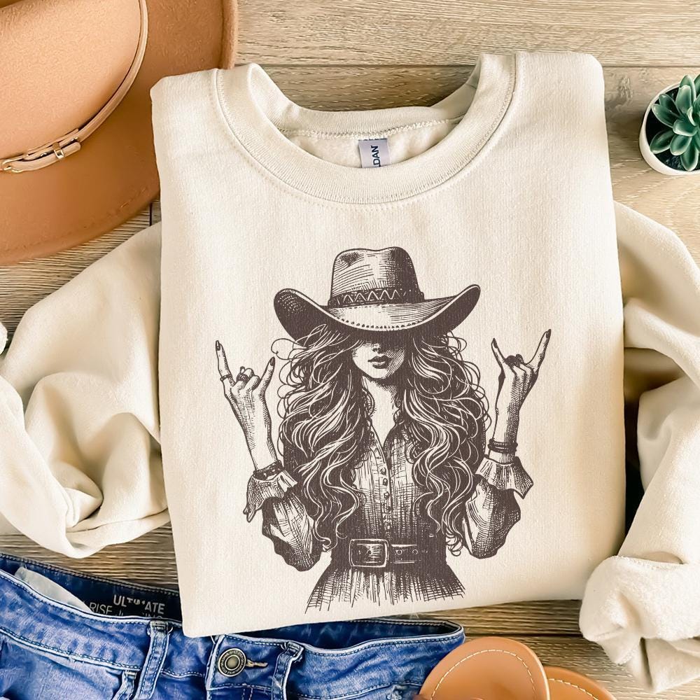 Cowgirl PNG, Sublimation Design - 300 DPI Design for T-Shirt