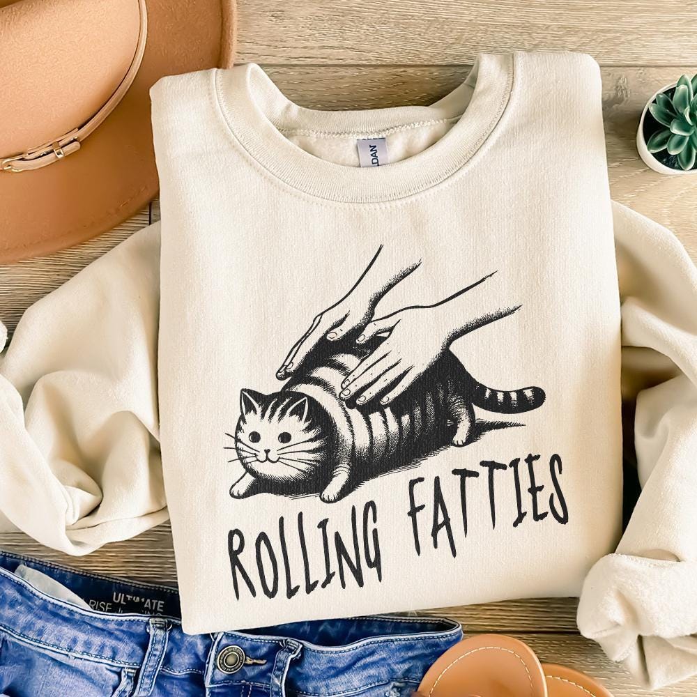 Rolling Fatties Cat PNG, Rolling Fatties Fat Cat - 300 DPI Design for
