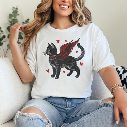Valentine Black Cat Png, Valentines Day Png - 300 DPI Design for T-Shirt