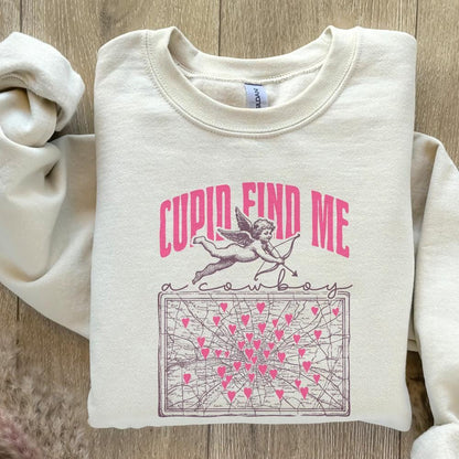 Cupid Find Me a Cowboy PNG, Western Valentine Sublimation - 300 DPI