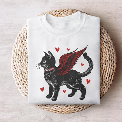 Valentine Black Cat Png, Valentines Day Png - 300 DPI Design for T-Shirt