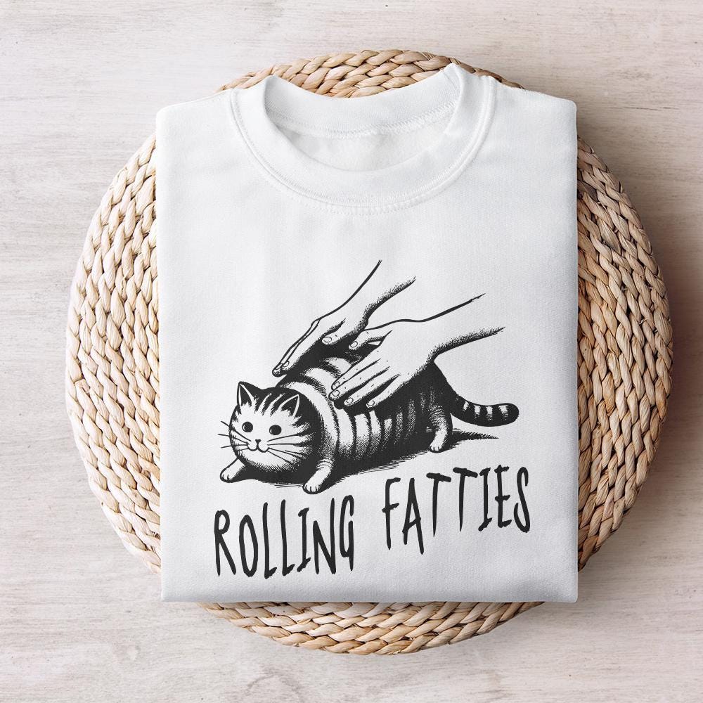Rolling Fatties Cat PNG, Rolling Fatties Fat Cat - 300 DPI Design for
