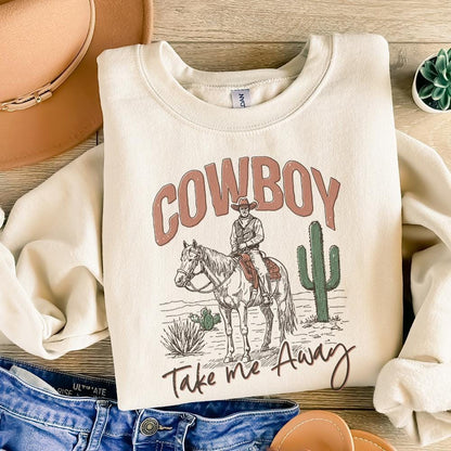 Cowboy Take Me Away Western Instant Digital Download, Western PNG Designs